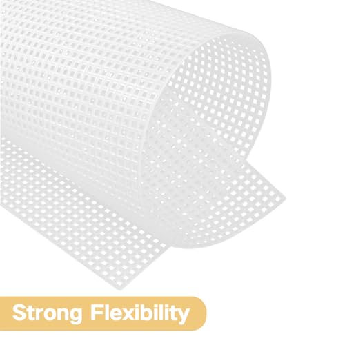 Image of 6 Pack 7CT DIY Handmade Plastic Canvas Sheets,Plastic Mesh Canvas Sheets,needlepoint canvas,Eye Mesh for Embroidery,Acrylic Yarn Crafting,DIY Handmade Knit and Crochet Projects(10.5 X 13.5 Inch,White)
