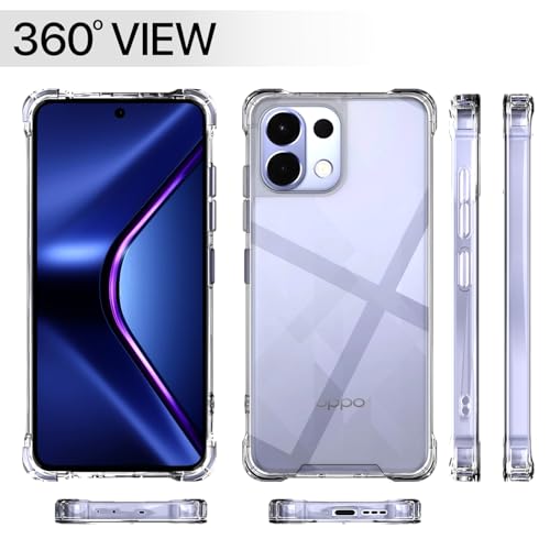 Image of Outlouders Back Cover for Oppo K13 5G Clear Transparent PC + TPU Bumper Case with Raised Edges for Shockproof Protection(Transparent)