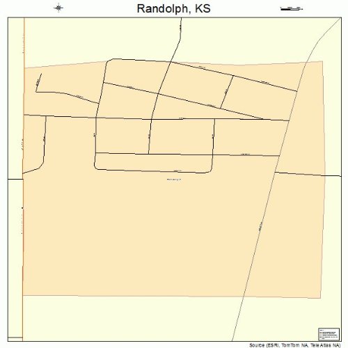 Large Street & Road Map of Randolph, Kansas KS - Printed poster size ...