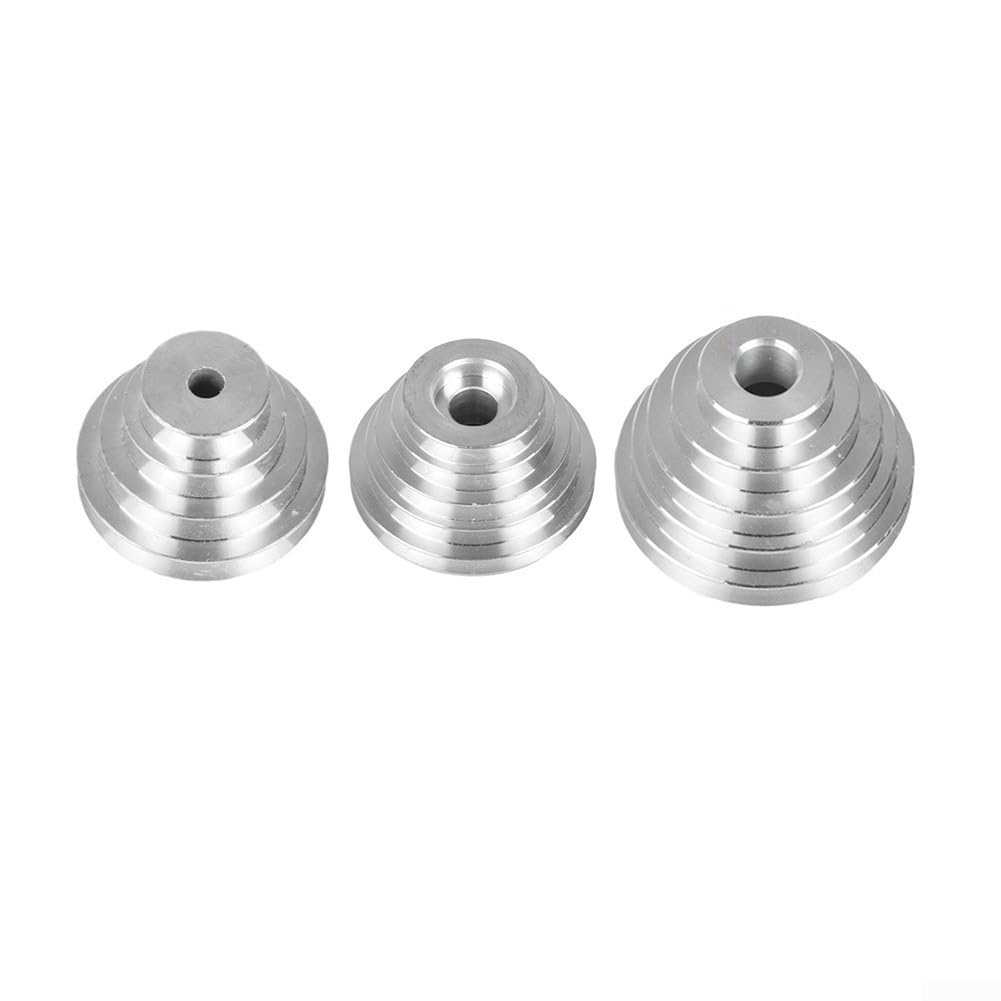 Polea de correa escalonada de aluminio Z4116 para taladro, agujero de 14 mm, aluminio (juego de 3 unidades)