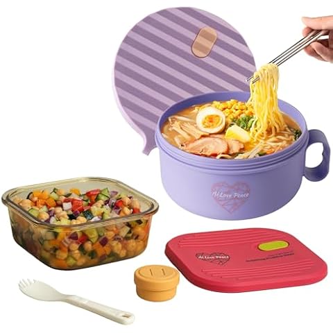 AI LOVE PEACE Microwaveable Kitchen Bowl and Glass Container Set Cover