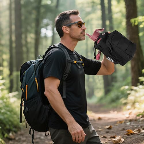 KXIAOCHEN Insulated Water Bottle, Stainless Steel Water Bottle, 2 Lids (Straw and Handle Lid),Wide Mouth Metal Water Bottles Keep Hot and Cold, Double Walled, Thermo Mug, Metal Canteen