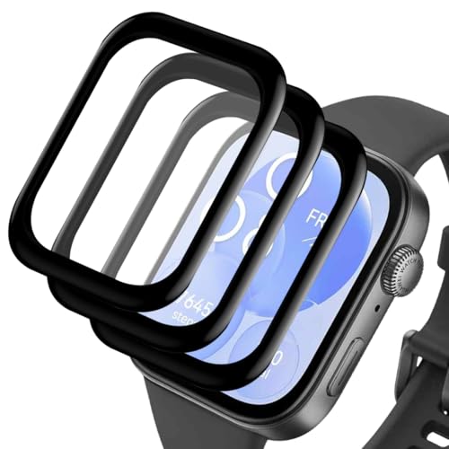 Cmiuubrer 3 Pack for Huawei Watch FIT 3 Screen Protector (no glass), Self-Healing, 3D Full Screen Coverage Soft Film, Anti Scratch HD Clear Screen Protector for Huawei Watch FIT 3, Black
