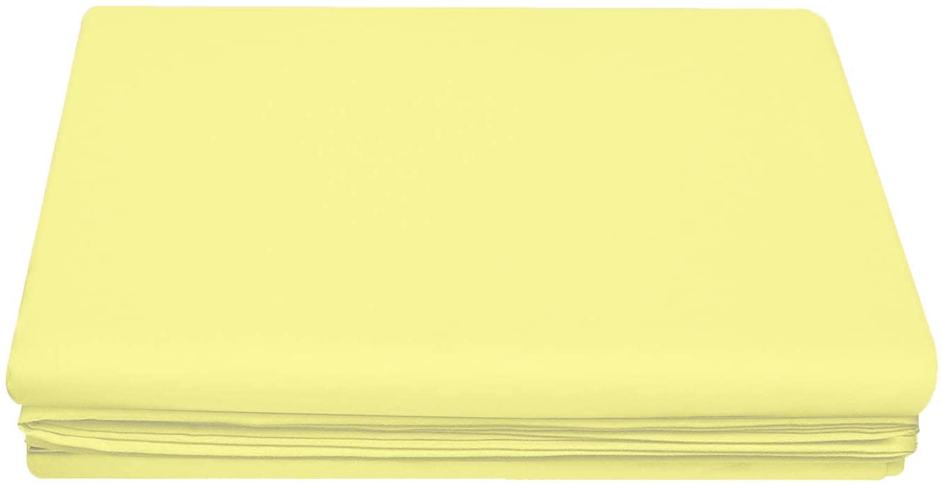 Cotton Connection Lemon Percale Polycotton Flat Sheet Easy Care (, Super King)