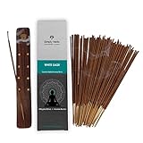 LANGLEBIGKEIT & RICHTIG FÜR ALLE: Jeder Agarbatti-Räucherstäbchen aus weißem Salbei brennt etwa 45 Minuten lang mit einem glückseligen Aroma, das stundenlang anhält. Ideal für Meditation, Yoga, spirituelle Heilung, Gebete, Rituale, Nirvana, Aromatherapie, Energiereinigung, Entspannung, Yoga, Reiki oder Meditationspraxis. Ein glückseliges Heim- und Heimdekor-Geschenk für alle Gelegenheiten