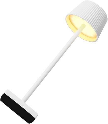 Miniatura 2 de Paquete de 2 lámparas de mesa inalámbricas, lámpara LED recargable inalámbrica de escritorio, minimalista, 6000 mAh, lámpara de batería, regulable,