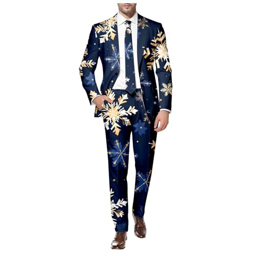 Costumes de Noël pour hommes avec casual blazers 2 pièces et veste de Noël ajustée