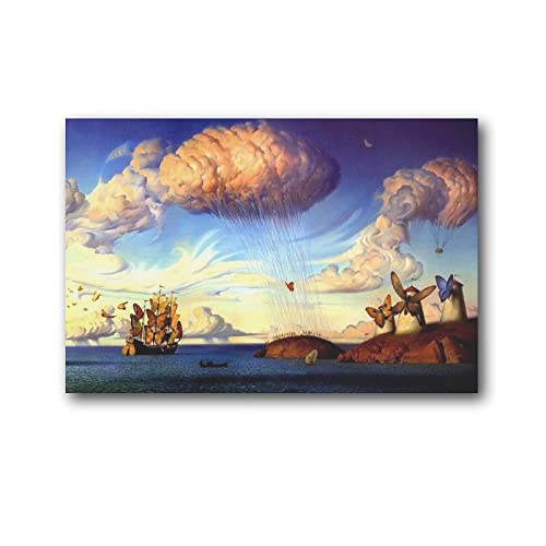Generc Vladimir Kush Surrealism 9 Posters Art Print Wall Photo Paint Poster Hanging Picture Family Bedroom Decor Gift 24X36Inch(60X90Cm) #TOP19