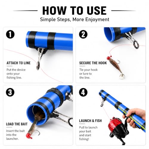 Fishing Catapult Rod 2026 Upgrade, Telescópica para Lanzamiento de Cebo y Señuelos de Larga Distancia, Equipo Portátil para Agua Salada o Dulce miniatura 3