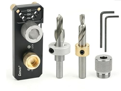 Bohrschablone, Selbstzentrierendes Bohrführung Stanzer Locator, Exakte Dübellöcher mit Aluminiumprofil Bohrer, Bohrhilfe Set für 2020, 2040, 3030, 3060 und 4040 nach Aluminiumprofile