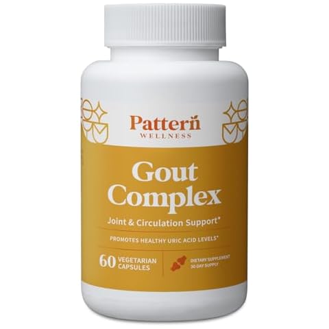 Pattern Wellness Gout Complex Supplement - Herbal Uric Acid Cleanse - Natural Joint & Circulation Support - 3rd Party Lab Tested - 60 Veggie Capsules Cover