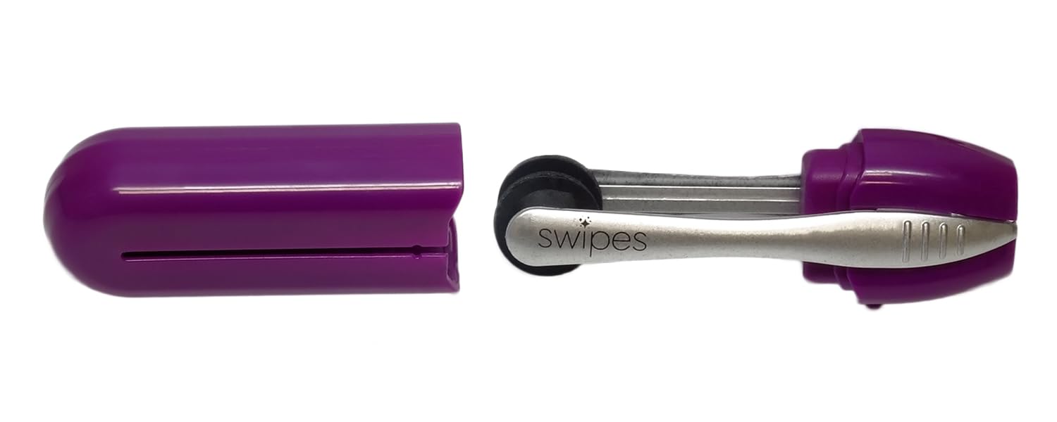 Calabria Swipes - Juego de 4 herramientas limpiadoras de anteojos, color azul, negro, dorado, morado