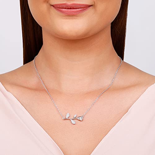 Image of GIVA 925 Silver 18k Gold Plated Rose Gold Zircon Necklace | Gifts for Women & Girls