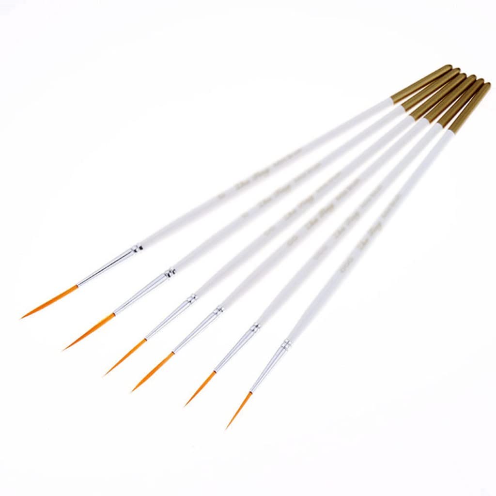 XBTGS Confezione da 6 pennelli a punta in nylon con gancio per pittura artistica, D, D