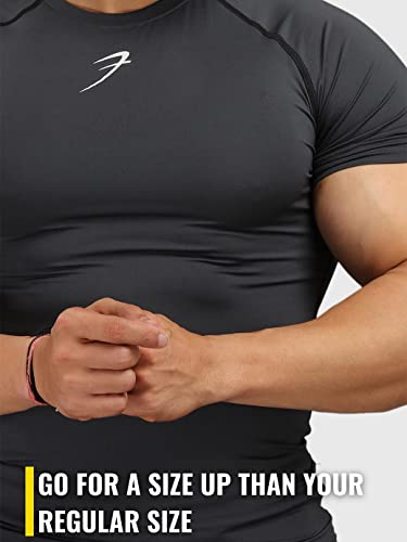 Image of FUAARK Men's Half Sleeve Compression T-Shirt - Athletic Base Layer for Fitness