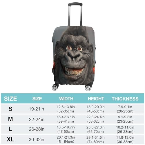 Smiling Gorilla Photo Travel Luggage Cover Washable Anti-scratch Suitcase Protector Dustproof Protective Cover Case for Wheeled Luggage Fits 19-32 Inch Luggage2