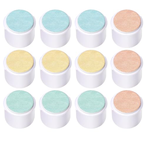 Electric Nail Trimmer Replacement Pads 12 Packs Baby Nail File Grinding Heads Compatible with Frida Baby Nail File (Orange: 0-3M Yellow: 3-6M; Green: 6-12M; Blue: 12+M Babies)