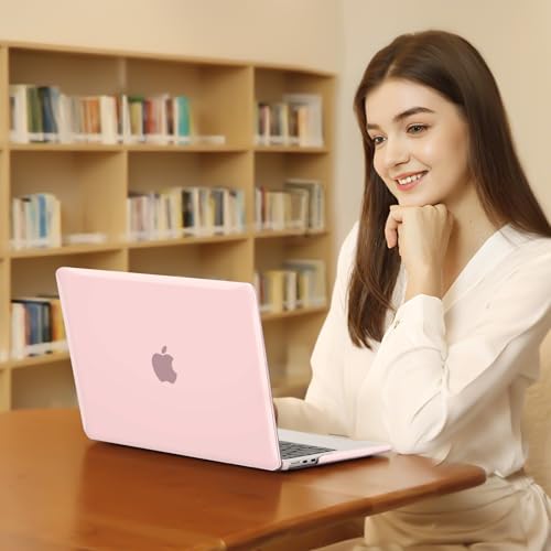 Image of MOSISO Compatible with MacBook Air 13 inch Case M5 2026 M4 2025 M3 M2 2024-2022 A3449 A3240 A3113 A2681, Hard Shell&Keyboard Cover&Screen Film&Type C for MacBook Air 13.6 inch Case, Rose Pink