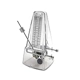 NALU Metronome - Classic Mechanical Wind-Up Design with Bell for Piano, Guitar, Violin & All Instruments (N-Transparent)