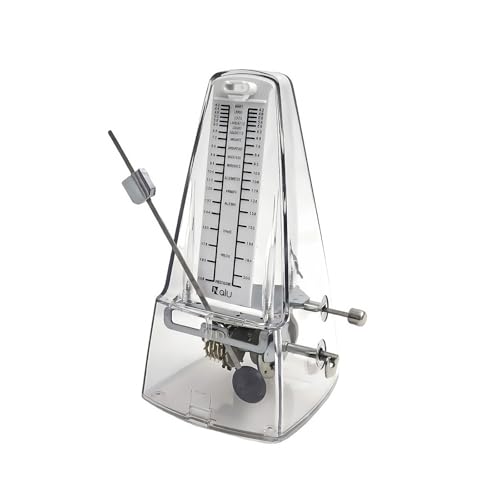 NALU Metronome - Classic Mechanical Wind-Up Design with Bell for Piano, Guitar, Violin & All Instruments (N-Transparent)