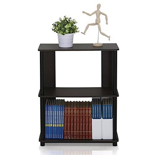 Furinno Jaya Simple Design 3-Tier Bookcase / Bookshelf / Display Rack, Plastic Tubes, Walnut #TOP4