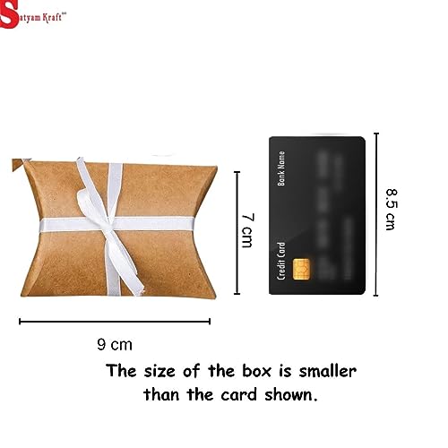 Image of SATYAM KRAFT 50 Pcs Small Mini Decorative Folding Paper Gift Boxes Fancy Gift Packaging for Wedding, Engagement, Shaadi Return Gifts, Chocolates, Dry Fruits, Festivals & Special Occasions (Brown)