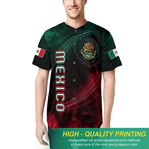 Camiseta personalizada de béisbol Mexico para hombres miniatura 2