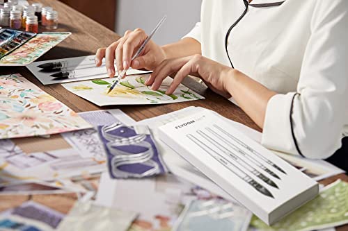 Flydom Art Watercolor Paint Brushes Set, Soft Synthetic Hair, Pointed Round Mop Brush For Watercolor, Acrylic, Gouache, Aquarelle & Oil Painting, 4 Pcs Set #TOP5