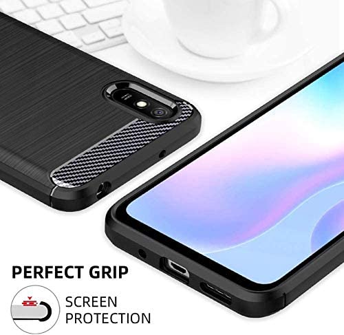 Image of Hybrid Carbon Fiber Back Case for Mi Redmi 9a / 9i / 9a Sport / 9i Sport (Black)