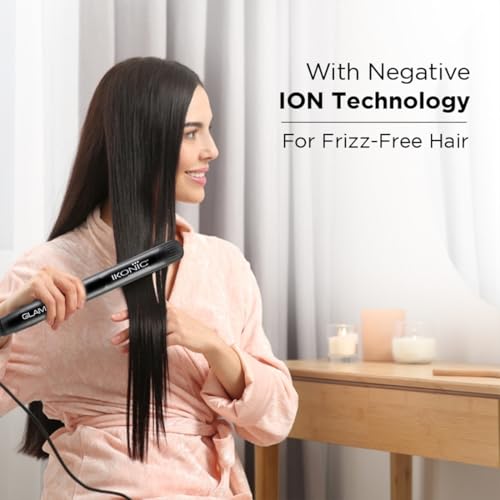 Ikonic Glam Hair Straightener For Women With Professional Cutting-Edge Floating Tourmaline Ceramic Plates Ideal For Straighteneing, Curls, Waves Auto Controlled Heat Setting... - Image 4