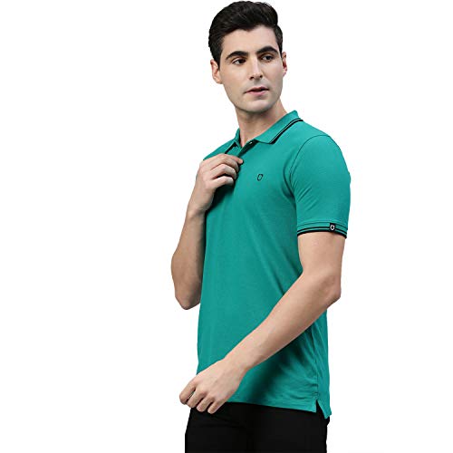 Image of Urbano Fashion Men's Solid Slim Fit Half Sleeve Cotton Polo T-Shirt