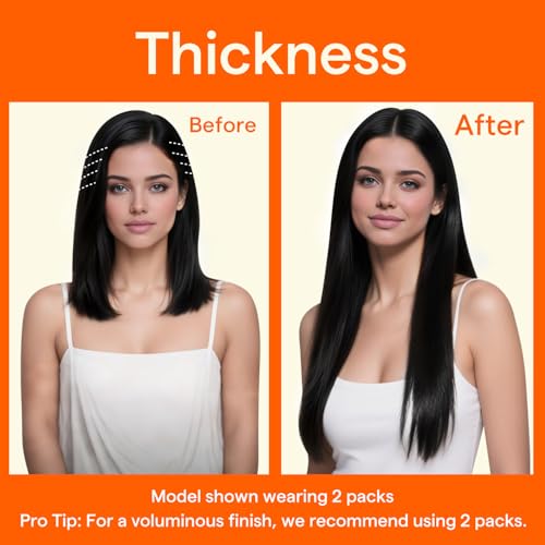 Image of Full Shine Seamless Clip in Hair Extensions, Jet Black, Soft Texture | Invisible PU Weft, 18 Inch 85g 4 Pcs, Fills Thinning Areas for Everyday Styling