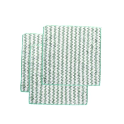 WildOath Confezione da 3 panni in microfibra, antiaderenti, assorbenti, facili da pulire, strofinacci in fibra di bambù, materiale in pile corallo (verde)