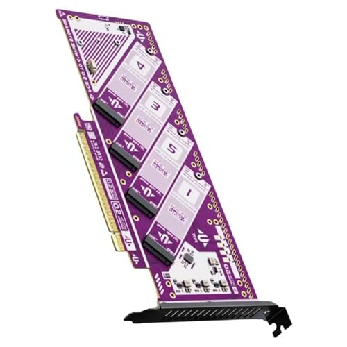 Tarjeta NVMe PCIe 5.0 de 4 bahías con ancho de banda 32GT/s y refrigeración integrada