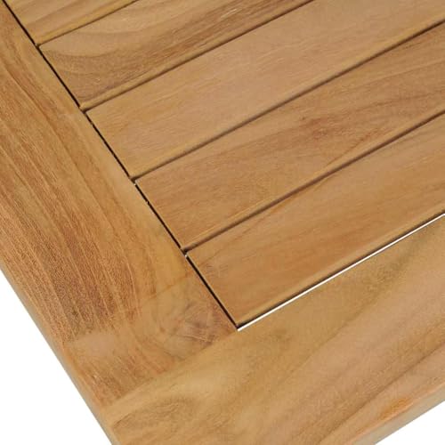 Table basse en teck massif 90x50x45 cm avec étagère basse - 5