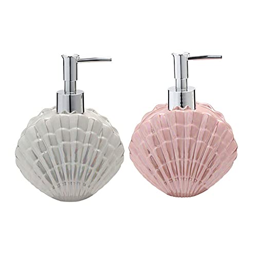 FKJLUN Dispensador de jabón tipo empuje con bomba, botella de loción de gama alta para aceite esencial/champú/gel de ducha, juego de 2 para baño, cocina, encimera