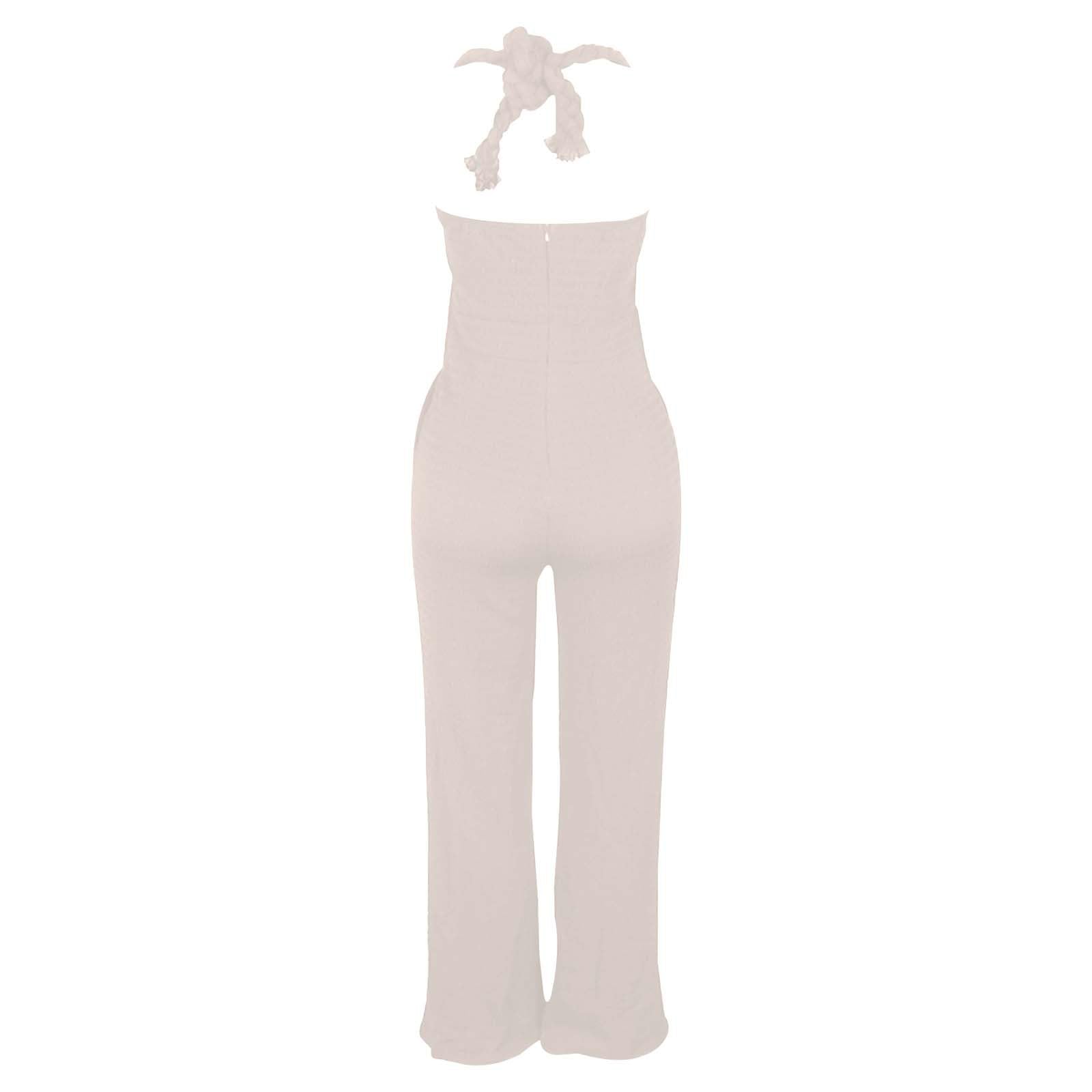 Jumpsuit Damen Sommer Lang, Overall Damen Elegant, Ärmellos Weites Bein Romper Playsuit Kostüm, Einteiler Outfit Frauen Komplett, Hosenanzug Damen Hochzeit Lässiger Basic Sommer Jumpsuit Damen Elegant