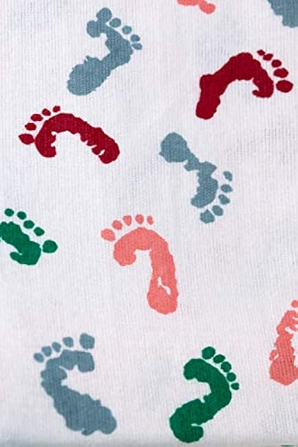 Baby Swaddle Hospital Blanket 3 Pack, Large Nursery Receiving Wrap, Unisex Boy Girl, 100% Soft Cotton Swaddles Newborn for Comforting, Durable Hospital Quality (Baby Feet, 3 Pack)