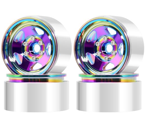 Roues Beadlock OGRC 1.9 alu arc-en-ciel pour franchissement rocheux crawler 1/10