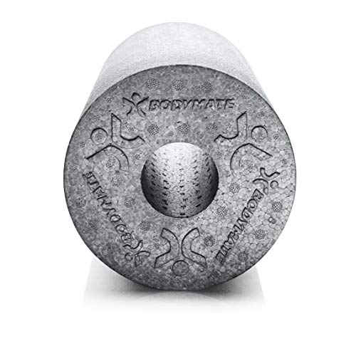 BODYMATE Faszienrolle Standard Mittel-Hart mit Gratis E-Book - Carbon-Grey 30x15cm
