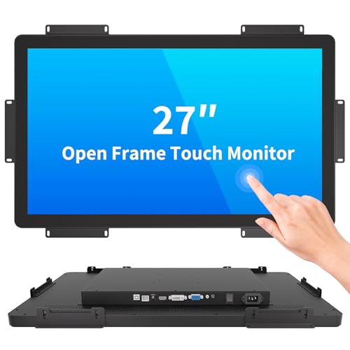 Image of 27 Inch Open Frame Touch Monitor, PCAP 10-Point Touch Industrial Touchscreen Monitor, with HDMI /VGA /DVI Interface, Active Matrix TFT LCD,LED Backlight, with VESA Mount