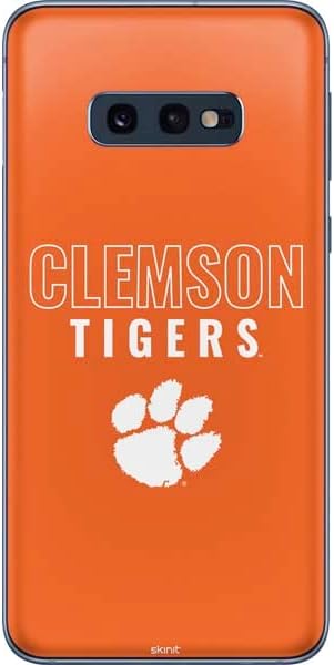 Skinit Decal Phone Skin Compatible with Galaxy S10e - Officially Licensed Clemson University Tiger Print Purple Design