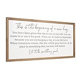 flangairy Motivational Wall Decor, 32x17 Inches Large Wooden Quote Wall Art Framed, Home Office School Inspirational Decoration