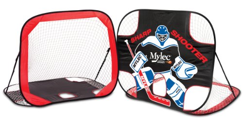 MyLec All Purpose Goal for Outdoor Sports, Foldable Nylon Sports Net, Lightweight & Portable, Easy Assembly & Durable, Perfect Hockey Gifts (Red, 5 Pounds)