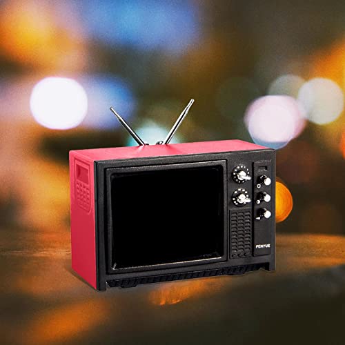 SM SunniMix Mini Puppenhaus TV Modell Möbel Wohnzimmer Lebensszene Ornamente Im Maßstab 1:12 , Rot – Bild 4