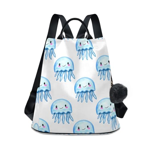Sac à dos antivol pour femmes avec motif smileys et méduses