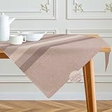 Design Moderne avec Rayures et Zones Unies: Notre printemps nappe combine des rayures élégantes au centre avec de généreuses zones unies sur les côtés - un design intemporel qui s'accorde parfaitement avec les styles d'intérieur modernes, scandinaves et industriels