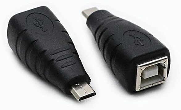 USB 2.0 Micro USB Male to USB B Female OTG Adapter 2 Pack