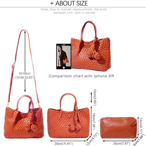 Image of Woven Tote Bag for Women, Hobo Bag for Work, Large Beach Travel Handbags and Purses, Retro Shoulder Bag, Shopping Bag