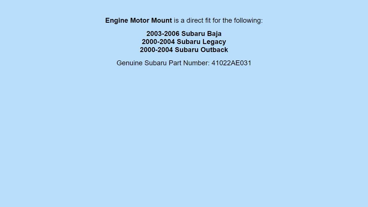 Genuine OEM 2000-2006 Baja Legacy Outback Engine Motor Mount Torque Strut 41022AE031